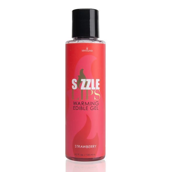 Зігрівальний масажний гель Sensuva Sizzle Lips Strawberry: Солодка насолода для вашого тіла