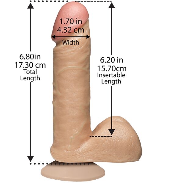 Фалоімітатор Doc Johnson The Realistic Cock 6 inch White - PVC, Vack-U-Lock, діаметр 4,3 см
