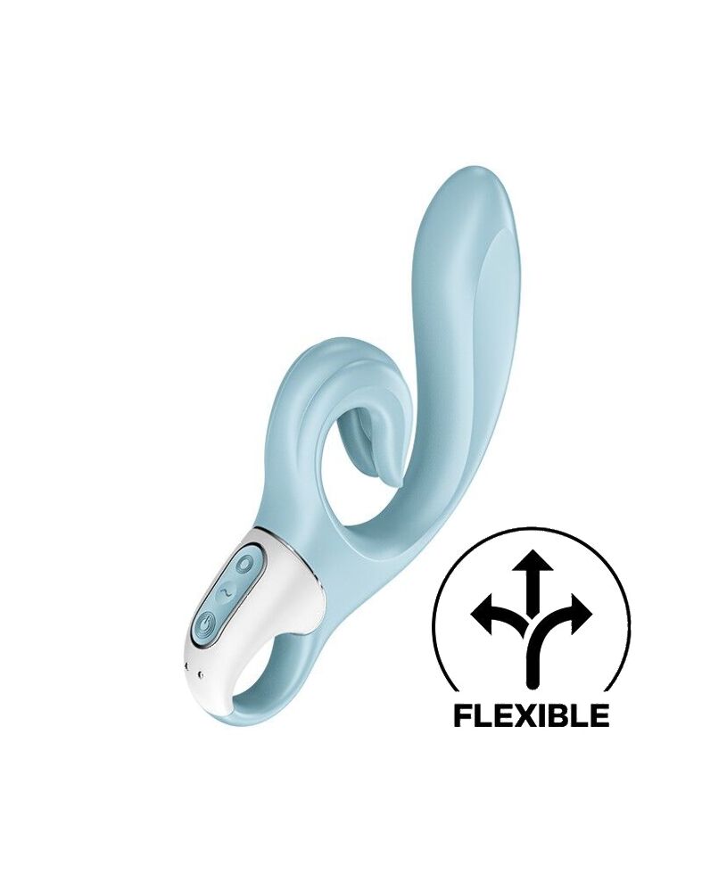 Вібратор-кролик Satisfyer Love Me Blue, відросток з потрійним кінчиком