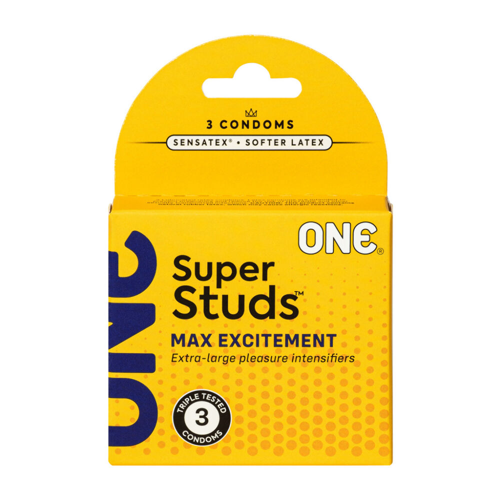 ONE Super Studs – презервативи з рельєфними крапками для стимуляції (3 шт)