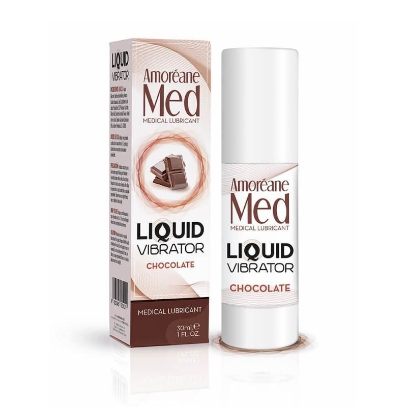 Лубрикант з ефектом вібрації Amoreane Med Liquid Vibrator Chocolate: Солодка насолода для нових відчуттів