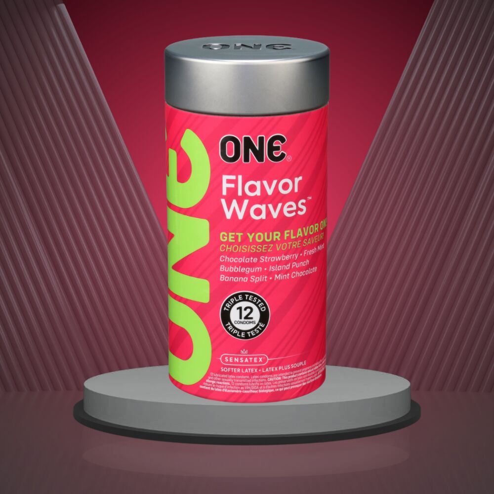 Ароматизовані презервативи ONE Flavor Waves 12 шт – набір смаків для яскравої близькості