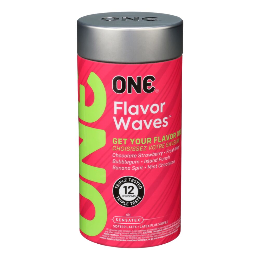 Ароматизовані презервативи ONE Flavor Waves 12 шт – набір смаків для яскравої близькості
