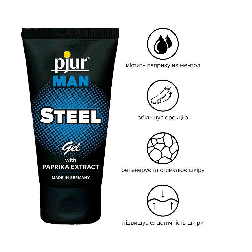 Стимулюючий гель pjur MAN Steel: Відчуй силу ментолу та паприки
