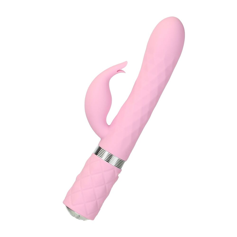 Кролик з ротацією та вібрацією Pillow Talk Lively Pink, Сваровскі