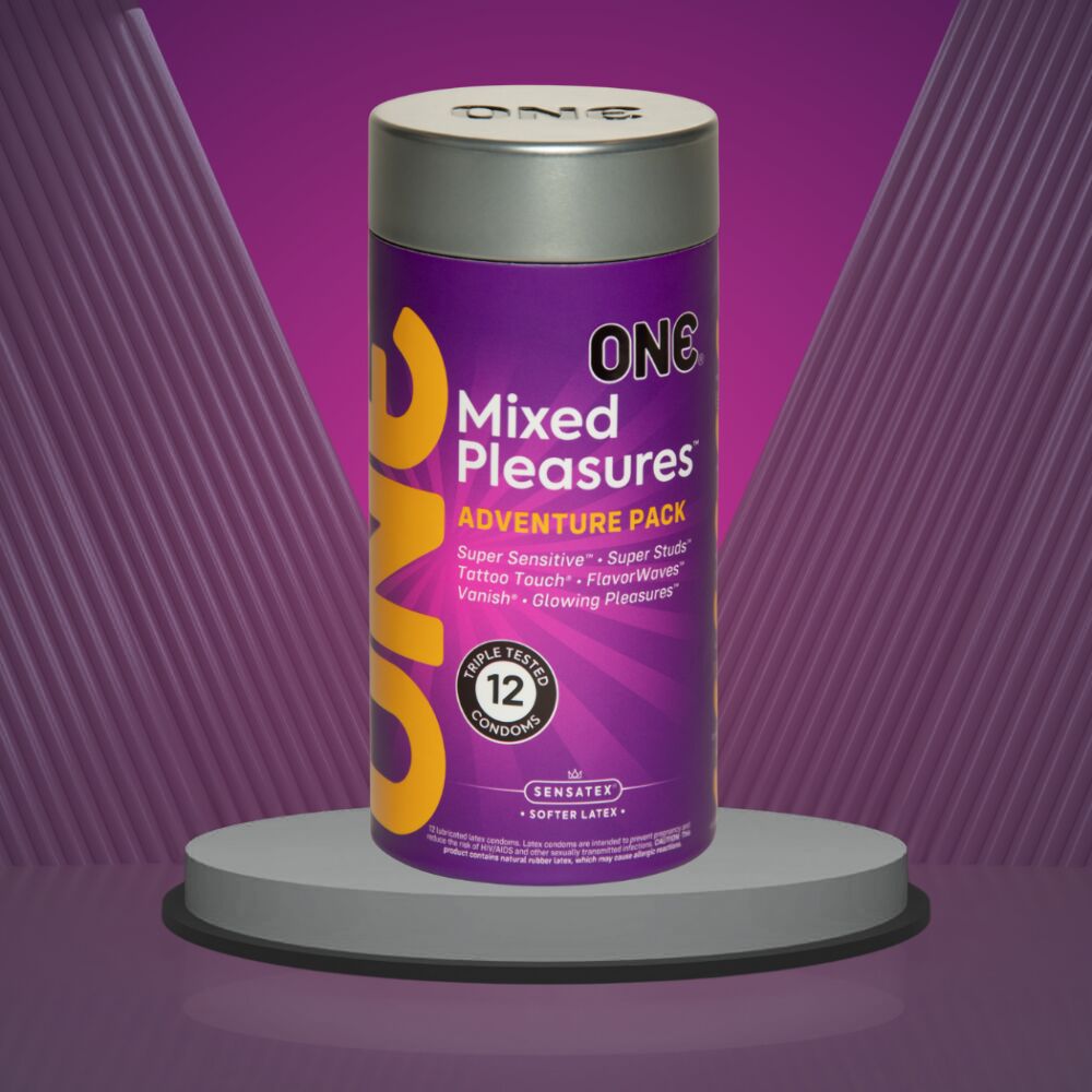 ONE Mixed Pleasures – набір презервативів із різними текстурами та ефектами (12 шт)