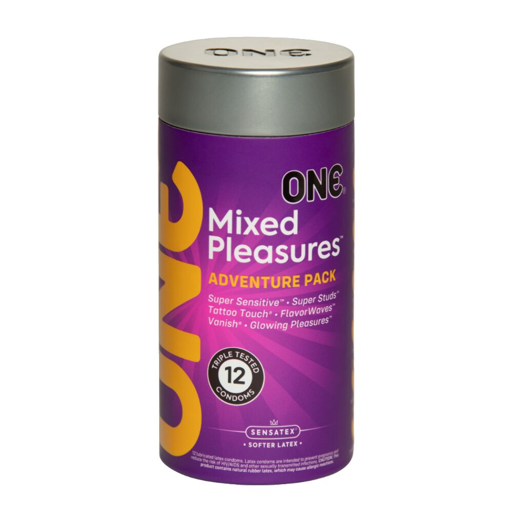 ONE Mixed Pleasures – набір презервативів із різними текстурами та ефектами (12 шт)