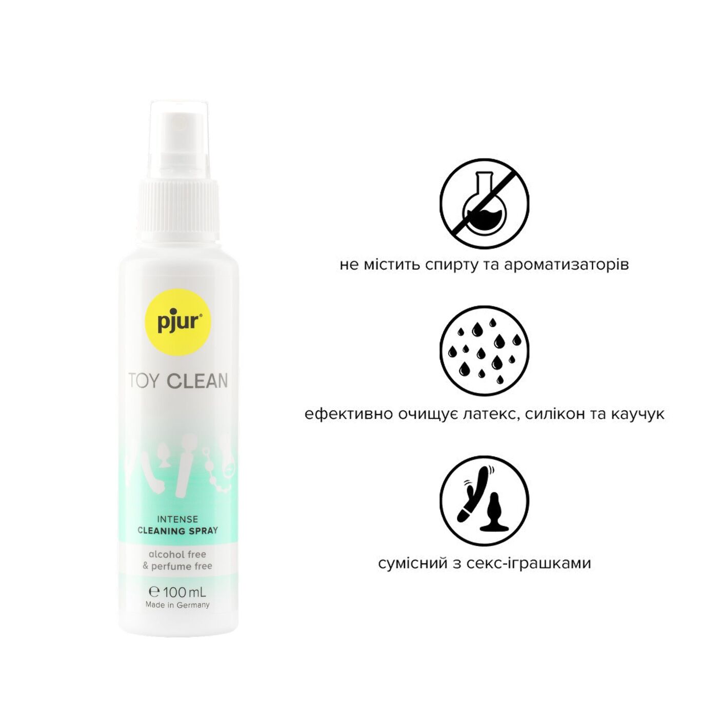 Антибактеріальний спрей для секс-іграшок pjur Toy Clean 100 мл без спирту, делікатний