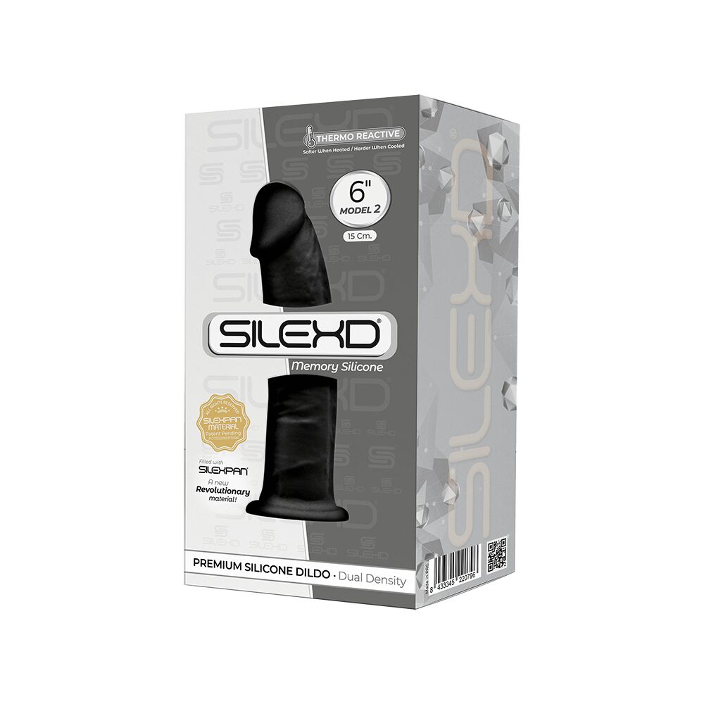 Фалоімітатор SilexD Robby Black (MODEL 2 size 6in), двошаровий, силікон + Silexpan, діаметр 3,5см