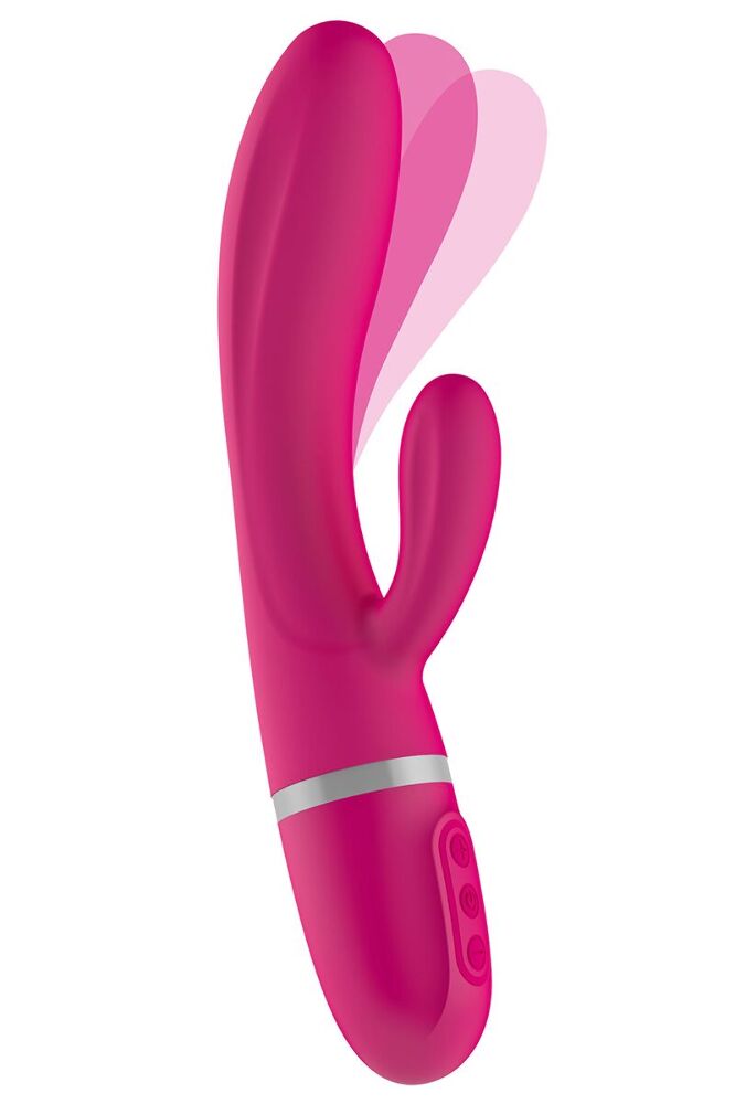 Вібратор-кролик Liebe Bend It Plus Cerise, гнучкий, 2 мотори, 10 режимів
