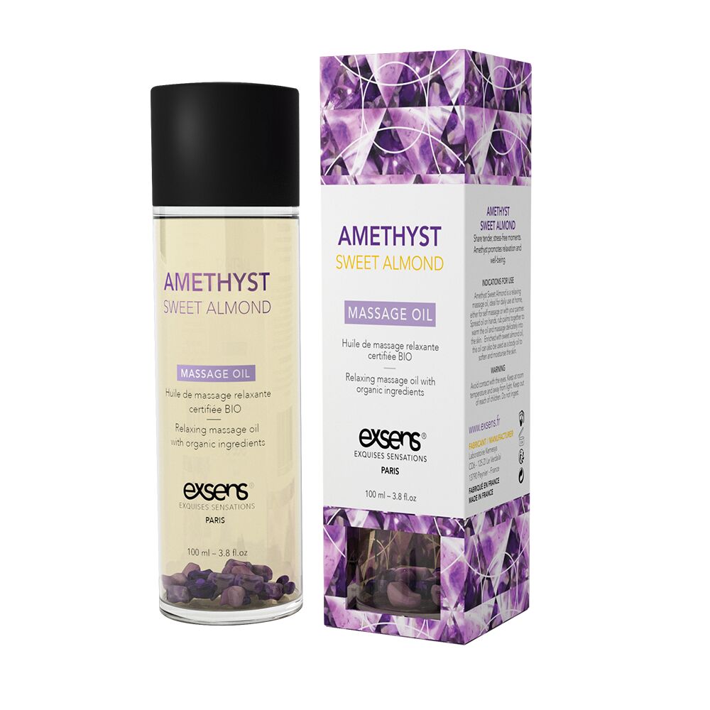 Масажна олія EXSENS Amethyst Sweet Almond: Розслаблення з Аметистом для Вашого Тіла