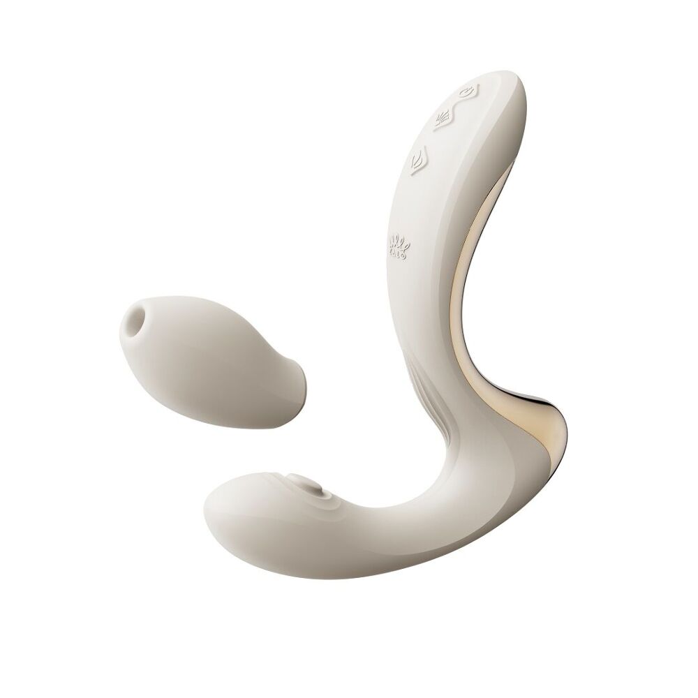 Вібромасажер-пульсатор з вакуумною насадкою Zalo – Talis G-Spot PulseWave Vibrator Ivory White