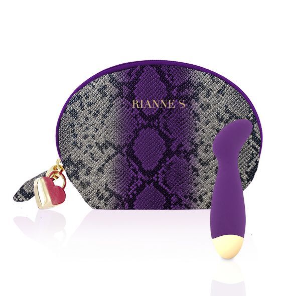 Вібромасажер для точки G Rianne S: Boa Mini Purple, 10 режимів роботи, медичний силікон, косметичка-чохо