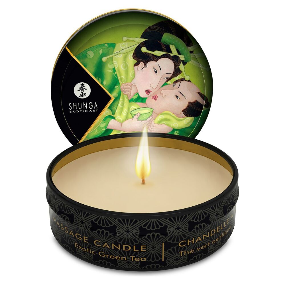 Масажна свічка Shunga Mini Massage Candle – Екзотичний зелений чай для чуттєвих моментів