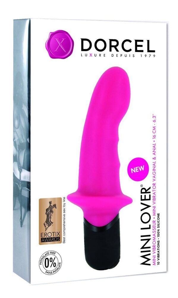Вібромасажер Dorcel Mini Lover Magenta з обмежувачем, для точки G і масажу простати