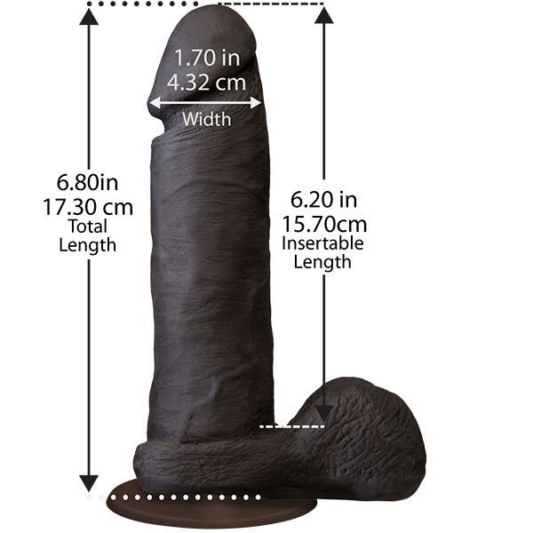 Фалоімітатор Doc Johnson The Realistic Cock 6 inch Black - ULTRASKYN, Vac-U-Lock, діаметр 4,3 см