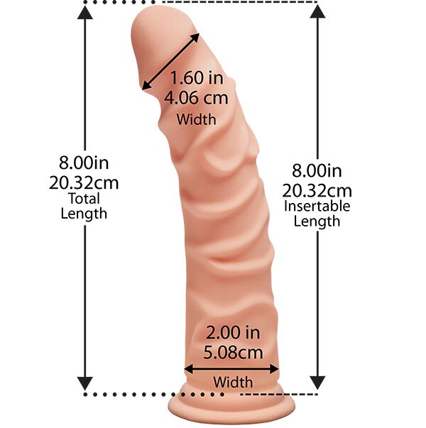 Фалоімітатор Doc Johnson The D - Ragin D - 8 Inch Without Balls - ULTRASKYN, діаметр 5,1 см
