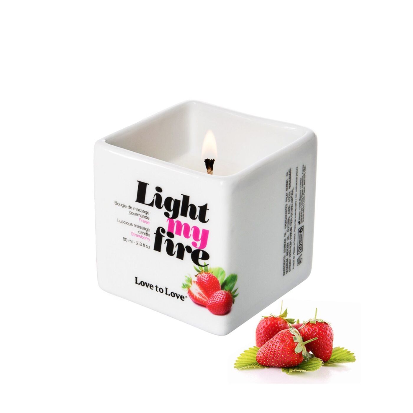 Масажна свічка Love To Love LIGHT MY FIRE: Солодка полуниця для чуттєвих моментів