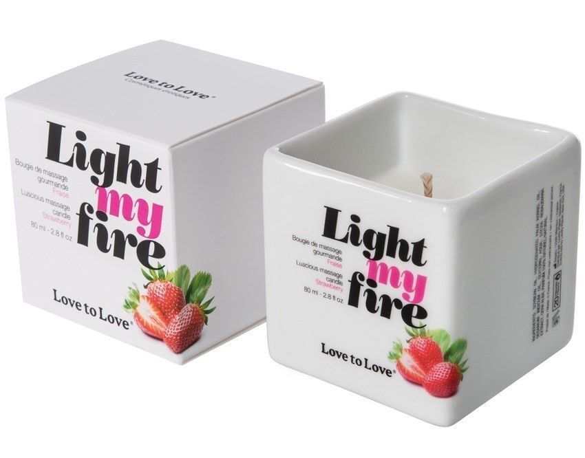 Масажна свічка Love To Love LIGHT MY FIRE: Солодка полуниця для чуттєвих моментів