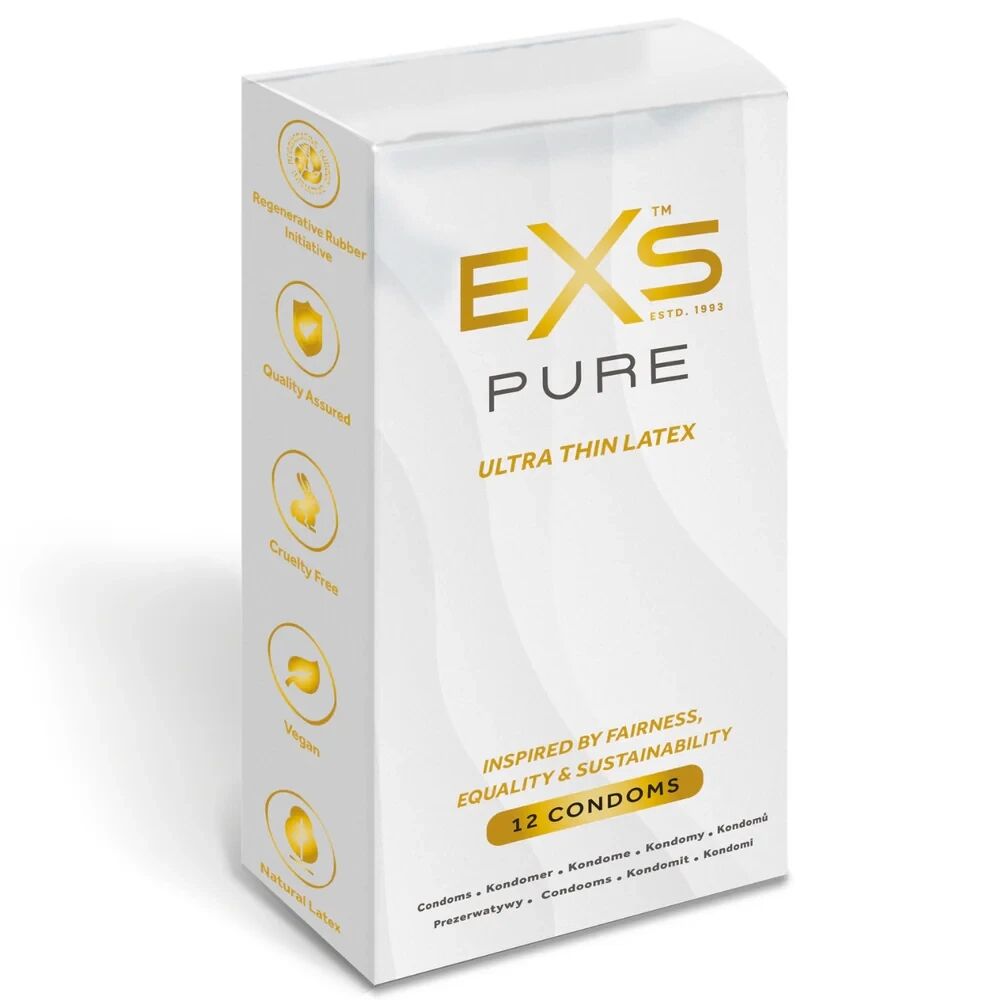 EXS Pure – безлатексні гіпоалергенні презервативи з поліізопрену, упаковка 12 шт.