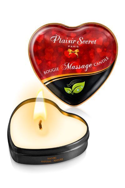 Масажна свічка серце Plaisirs Secrets Natural: Тепло та Ніжність для Вашого Тіла