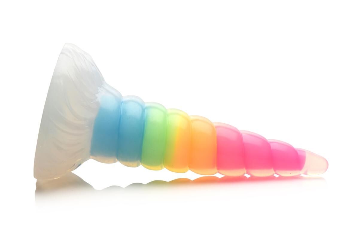 Фентезійний фалоімітатор Creature Cocks Luminescent Rainbow Silicone Dildo