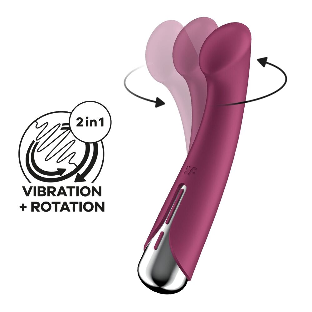 Вібромасажер з ротацією Satisfyer Spinning G-Spot 1 Red, плоский майданчик для стимуляції точки G