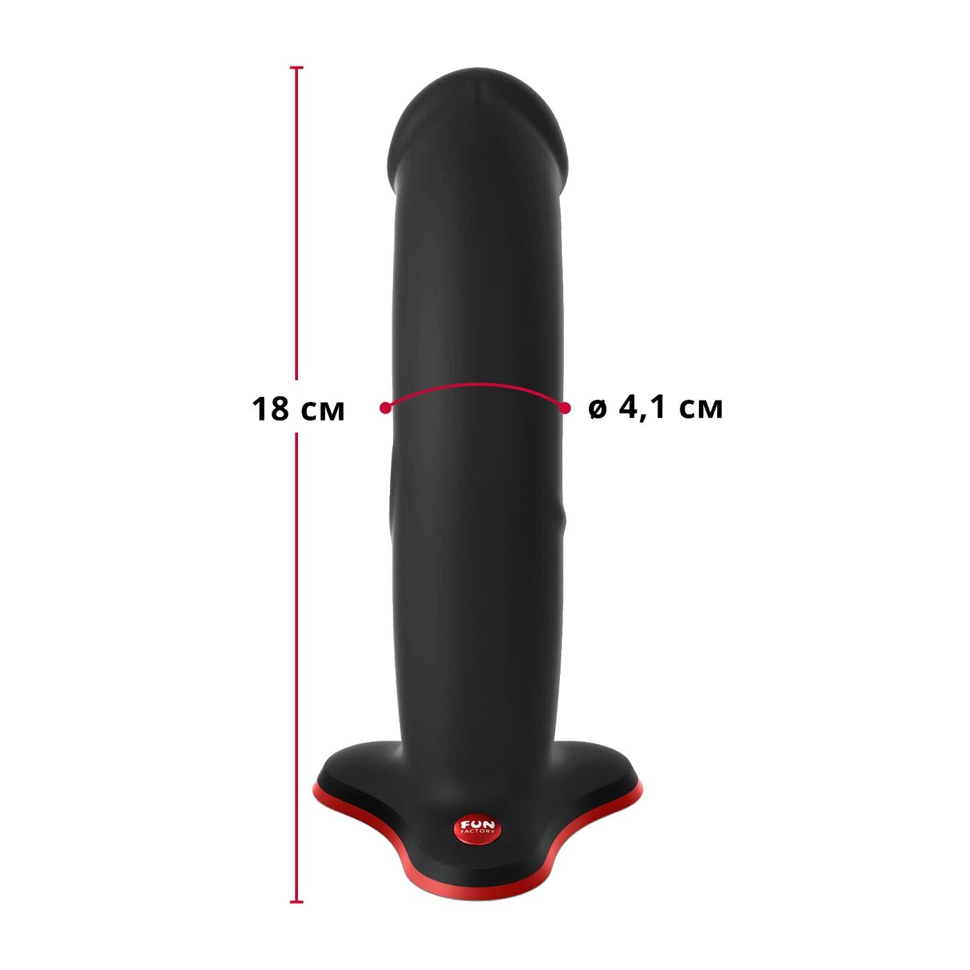 Фалоімітатор Fun Factory THE BOSS STUB, чорний, реалістична текстура, довжина 17,9 см, діаметр 4,1см