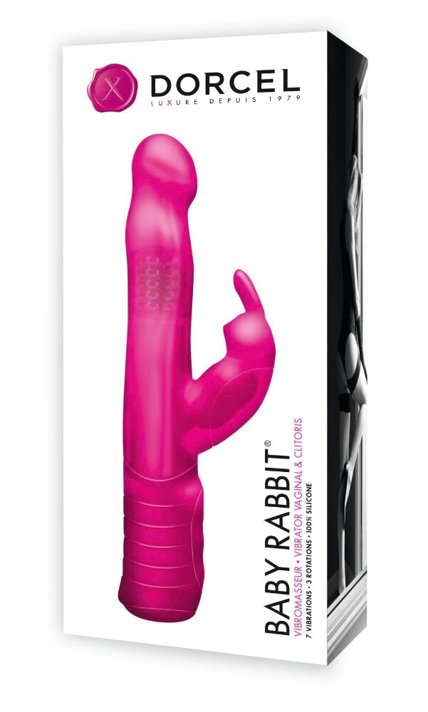 Вібратор-кролик Dorcel Baby Rabbit Pink з перлинним масажем і головкою, що обертається