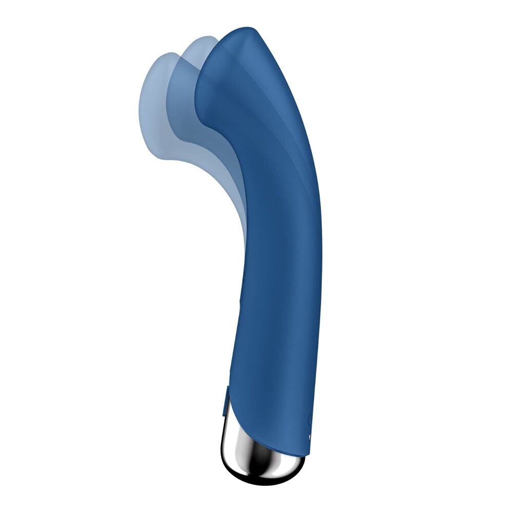 Вібромасажер з ротацією Satisfyer Spinning G-Spot 1 Blue, плоский майданчик для стимуляції точки G