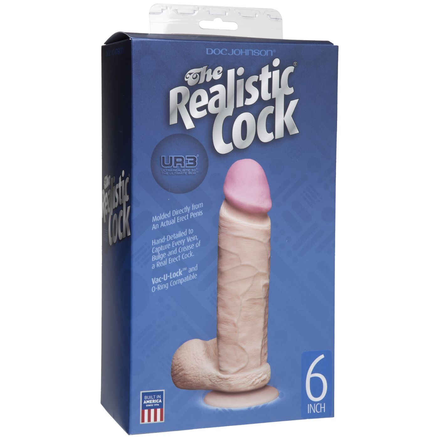 Фалоімітатор Doc Johnson The Realistic Cock 6 inch White – ULTRASKYN, Vack-U-Lock, діаметр 4,3 см