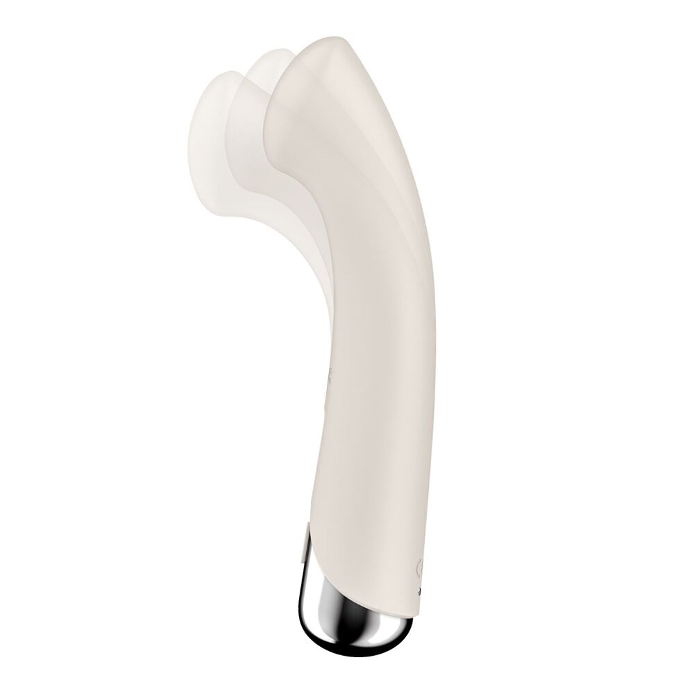Вібромасажер з ротацією Satisfyer Spinning G-Spot 1 Beige, плоский майданчик для стимуляції точки G