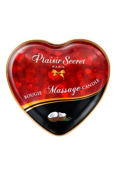 Масажна свічка серце Plaisirs Secrets Coconut: Тепло та Ніжність в Кожному Вогнику