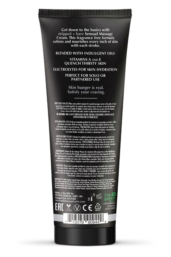 Масажний крем Wicked Sensual Care Stripped & Bare: Відчуй Тілесну Гармонію