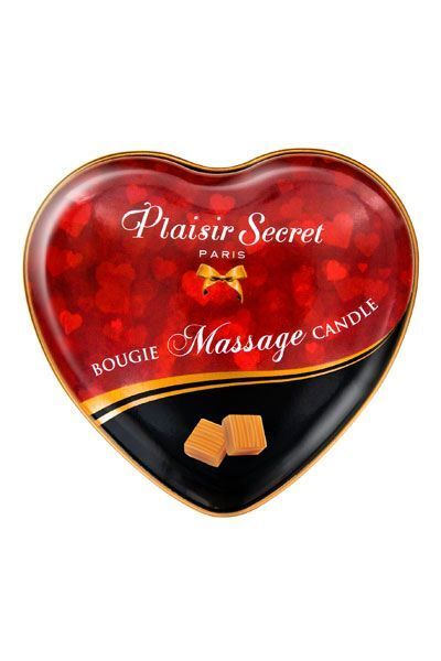 Масажна свічка-серце Plaisirs Secrets Caramel: Тепло та Ніжність в Одному