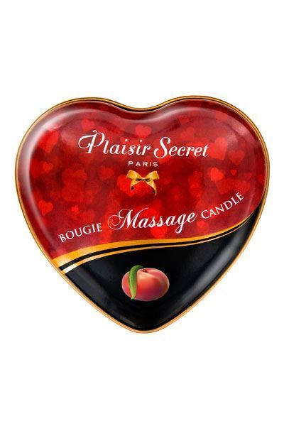 Масажна свічка-серце Plaisirs Secrets Peach: Ніжність та Тепло для Вашого Тіла