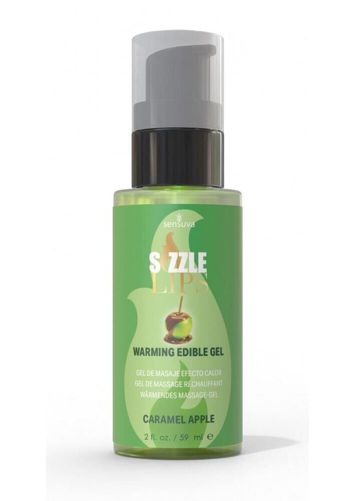 Зігрівальний масажний гель Sensuva Sizzle Lips: Солодкий дотик карамельного яблука