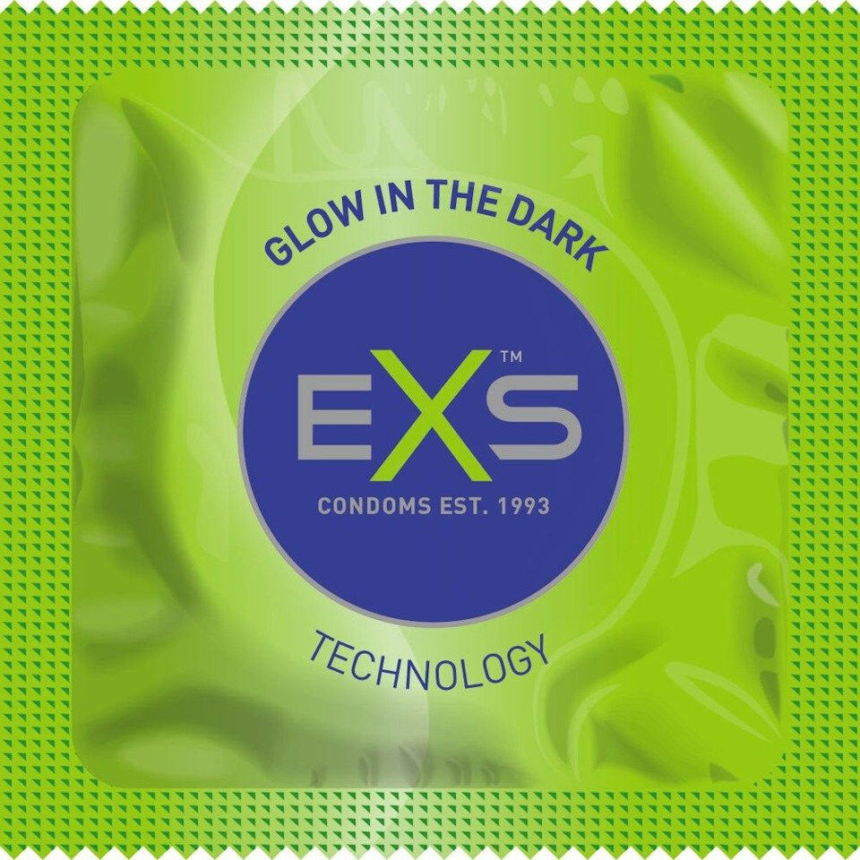 EXS GLOW – світиться у темряві латексний презерватив (1 шт)