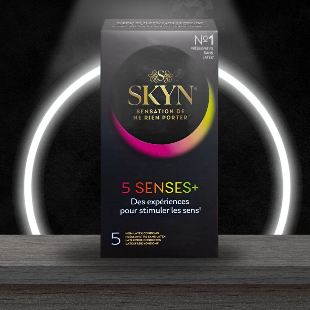 SKYN 5 SENSE – набір безлатексних презервативів для мультисенсорного досвіду (5 шт)
