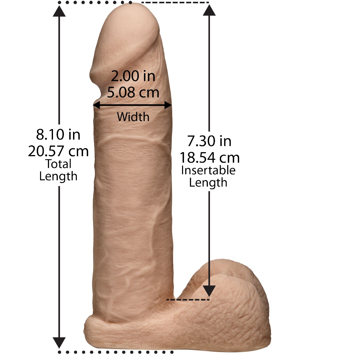 Фалоімітатор Doc Johnson Vac-U-Lock - 8 Inch ULTRASKYN Cock White, діаметр 5,1 см