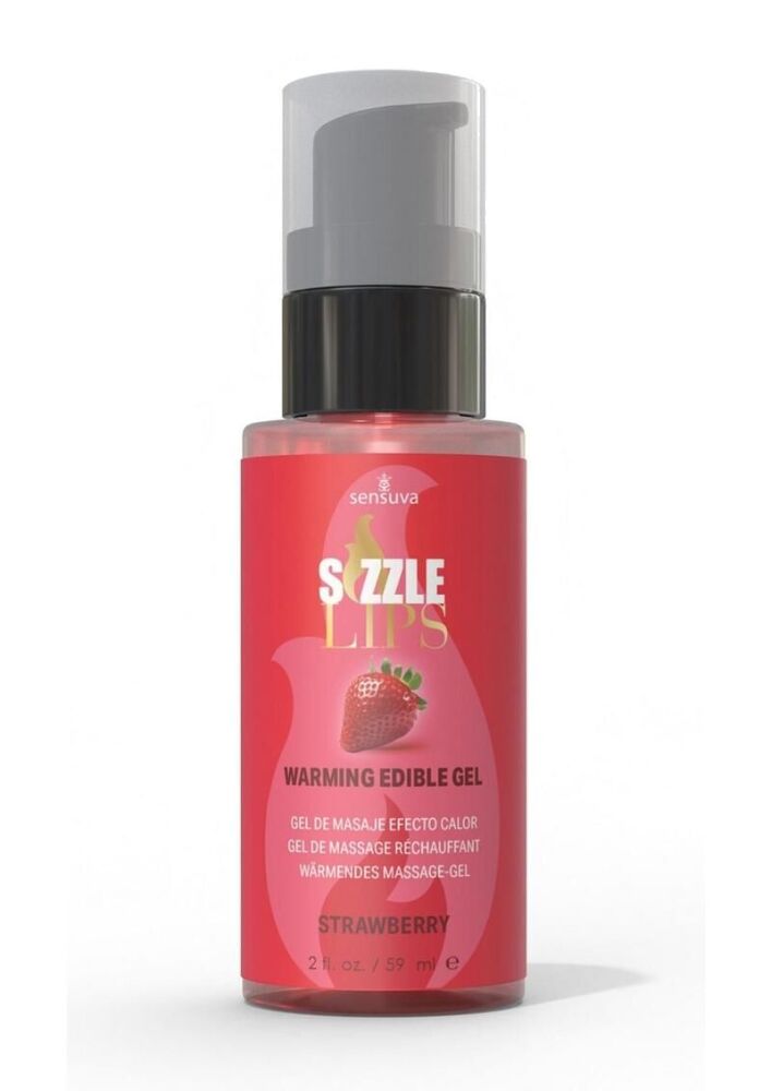 Зігрівальний масажний гель Sensuva Sizzle Lips Strawberry: Солодка насолода для вашого тіла