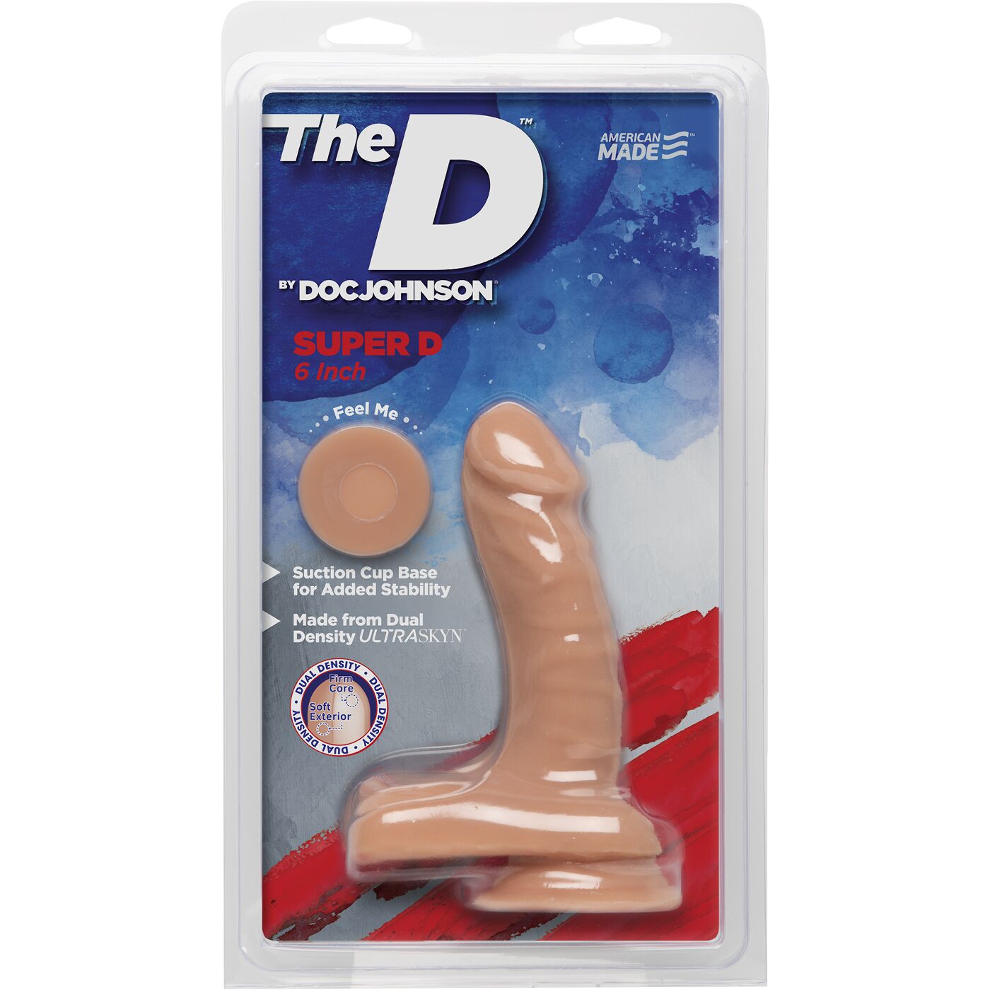 Фалоімітатор Doc Johnson The D - Super D - 6 Inch With Balls - ULTRASKYN - White, діаметр 3,8 см