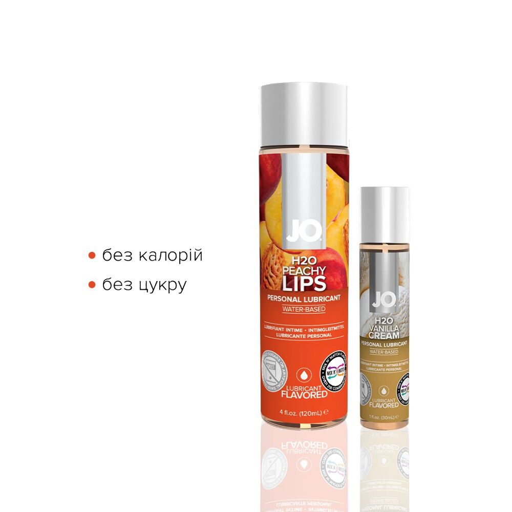 Комплект лубрикантів System JO GWP - Peaches & Cream - Peachy Lips 120 мл & H2O Vanilla 30 мл