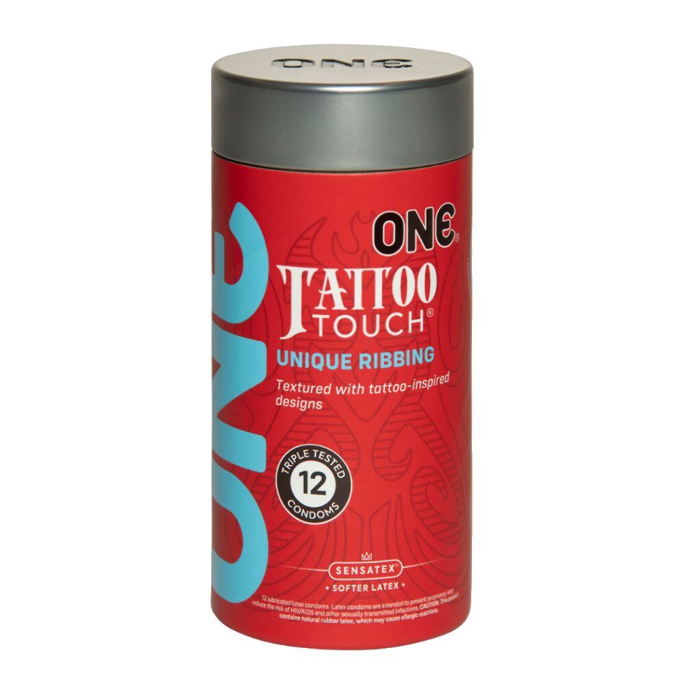ONE Tattoo Touch – презервативи з рельєфною тату-текстурою (12 шт, дизайнерське пакування)