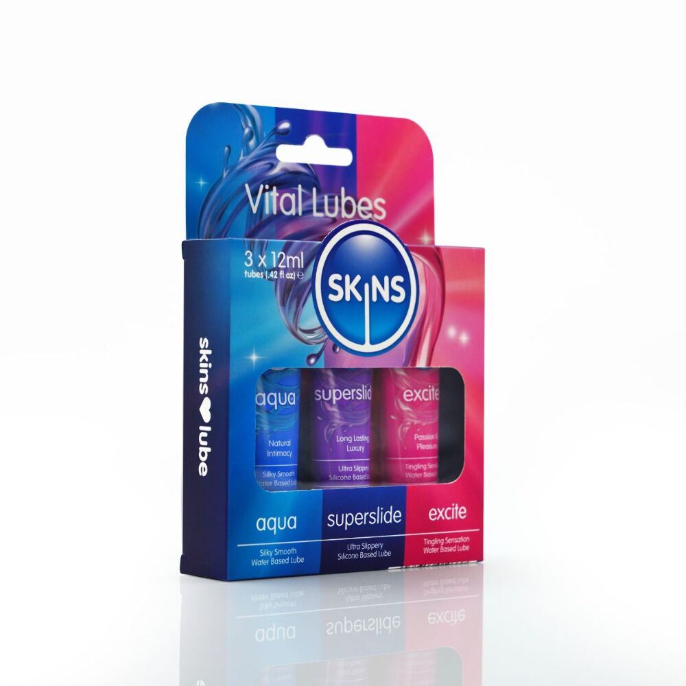 Набір лубрикантів Skins 12ml Sampler Tubes - Vital 3шт.
