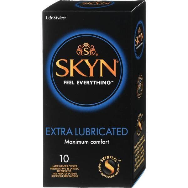 SKYN Extra Lube – безлатексні гіпоалергенні презервативи з підвищеним рівнем зволоження (10 шт)